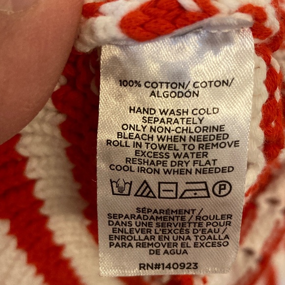 LOFT Red & White Checker-Stripe Boat Neck Sweater - Picture 6 of 9